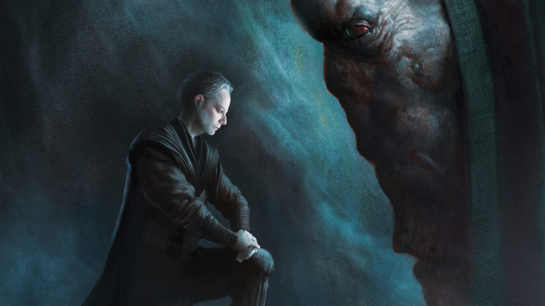 Darth Plagueis trains Palpatine on the book cover