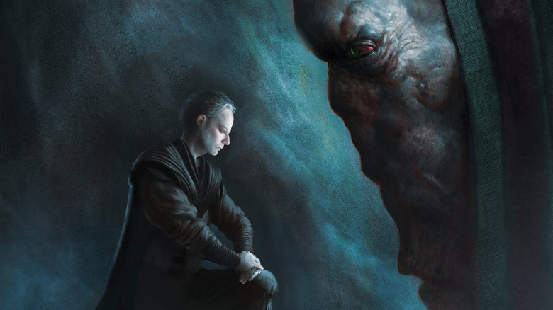 Darth Plagueis trains Palpatine on the book cover