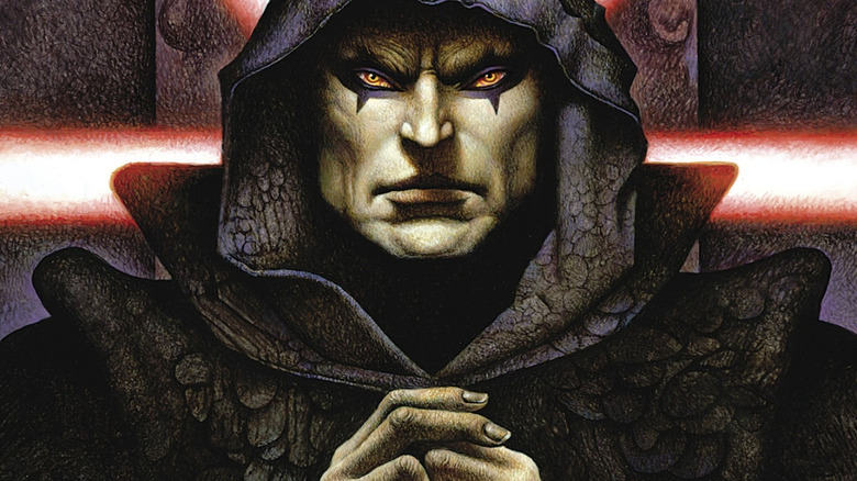 Darth Bane looks menacing in a hood