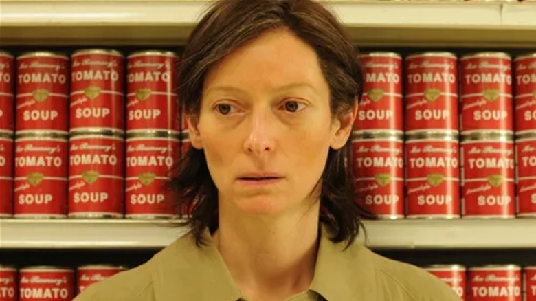 We Need To Talk About Kevin Tilda Swinton in front of tomato soup cans
