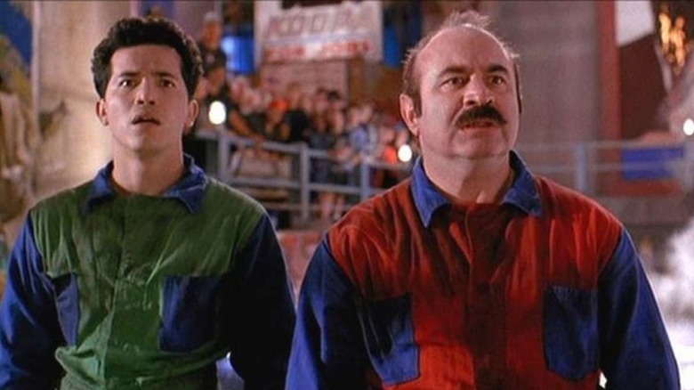 Luigi and Mario look nervous in Super Mario Bros. (1994)