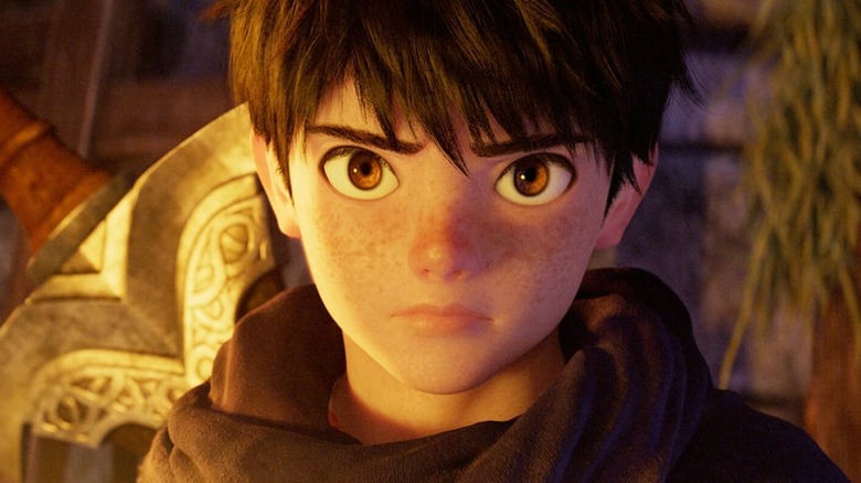 Luca looking stern in close-up in Dragon Quest: Your Story (2019)