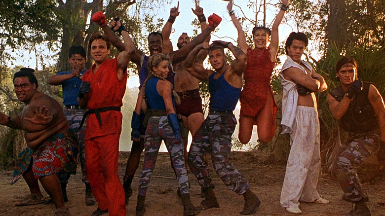 The ensemble of Street Fighter (1994) posing