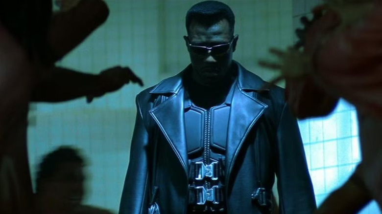 Wesley Snipes as Blade, heading into a rave in Blade