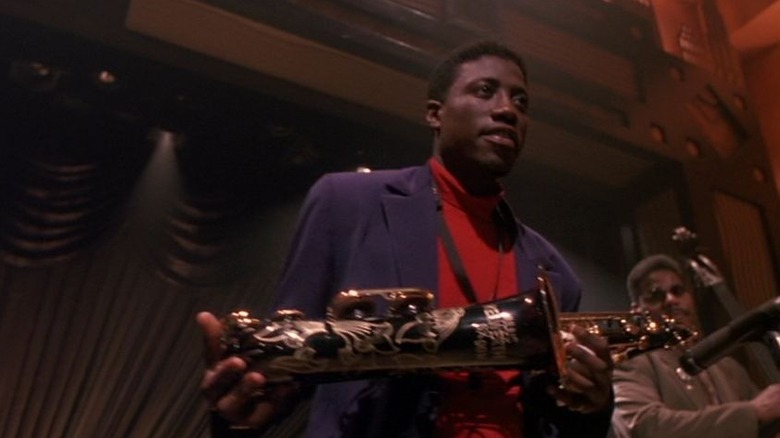 Wesley Snipes as Shadow, bathing in applause in Mo' Better Blues
