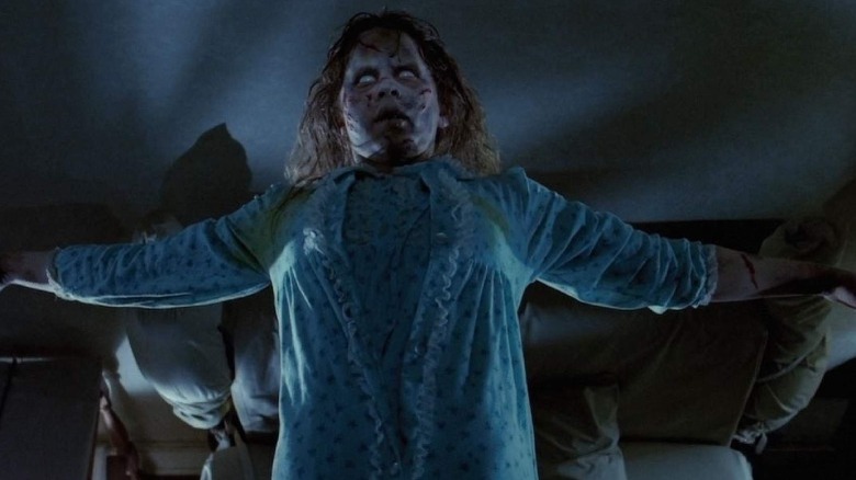 Linda Blair under make-up in The Exorcist