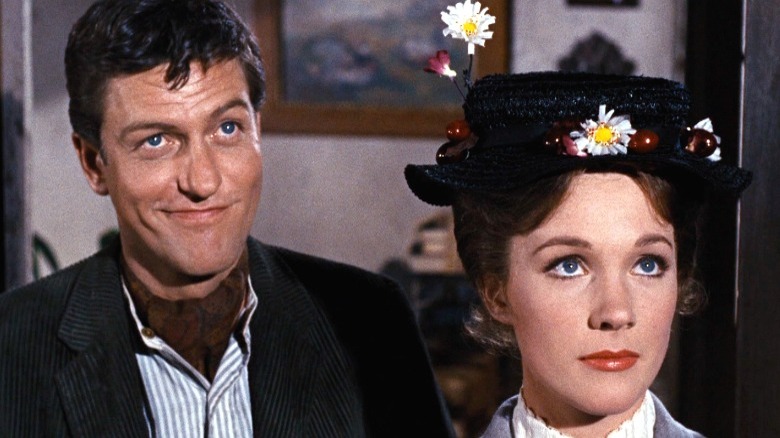 Burt and Mary look at the sky.