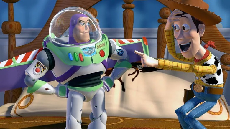 Buzz under pressure from Woody.
