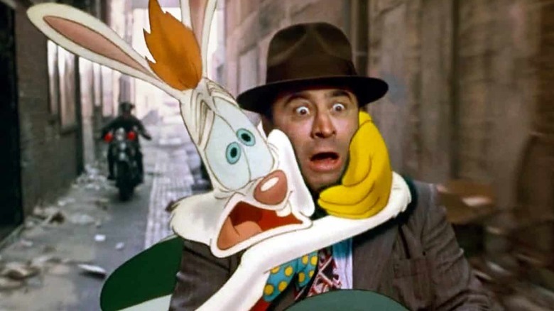 Eddie and Roger in a scary street chase.