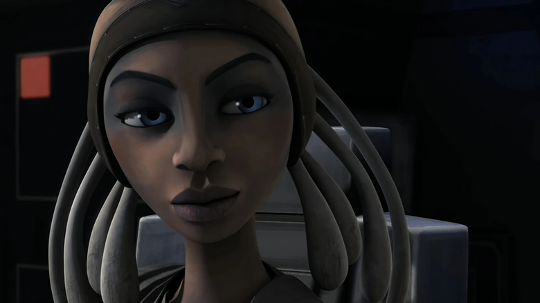 Adi Gallia looking to the side on Star Wars: The Clone Wars
