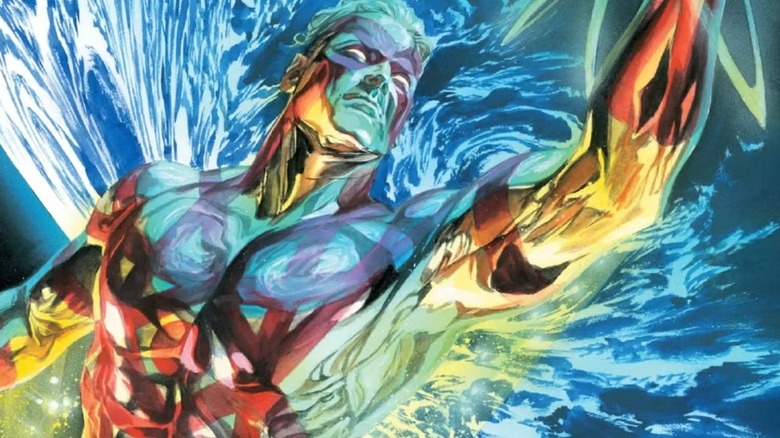 Captain Atom flies around Earth on the cover of Captain Atom: Armageddon #1