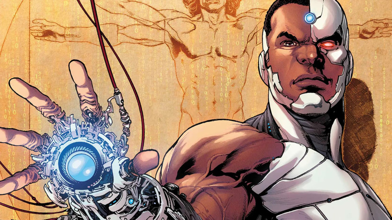 Cyborg readies his glowing hand on the cover of Cyborg #1