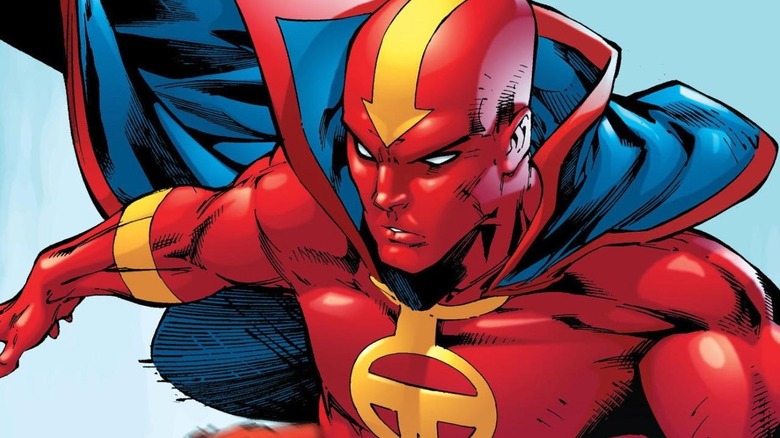 Red Tornado flies carefully on the cover of Red Tornado (vol. 2) #1