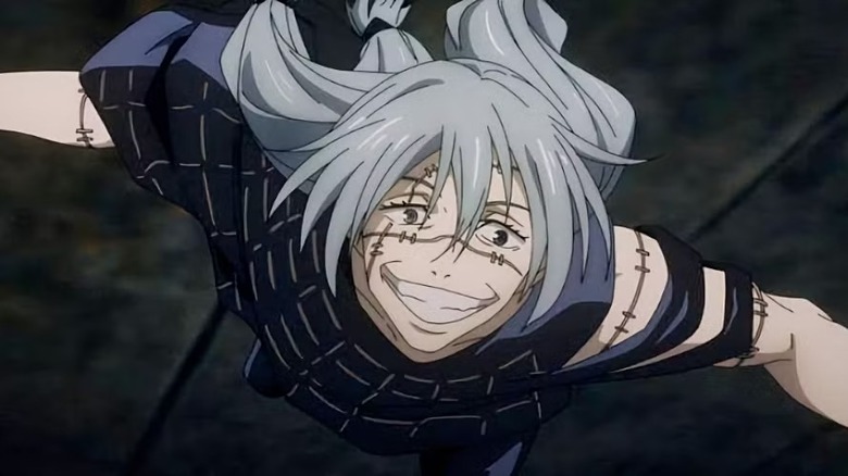 Mahito grins as he descends in Jujutsu Kaisen