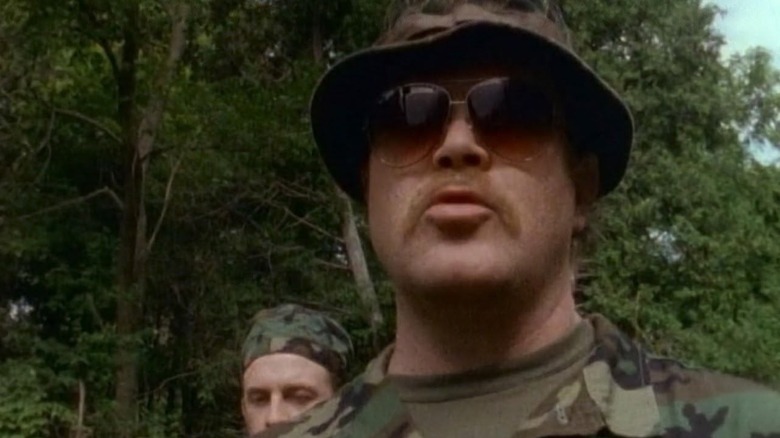 Uncle Al (Chris Benson) glares at new campers in Goosebumps (1995)
