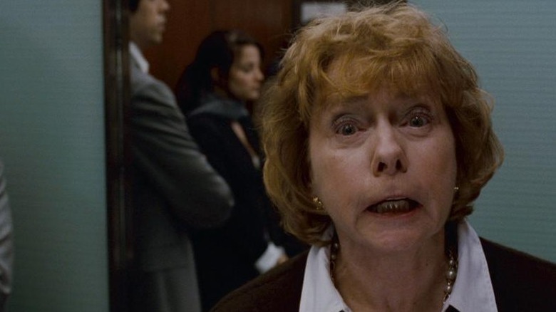 devil woman in elevator