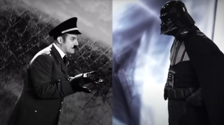 Lloyd Ahlquist as Adolf Hitler rap-battling Darth Vader in Epic Rap Battles of History