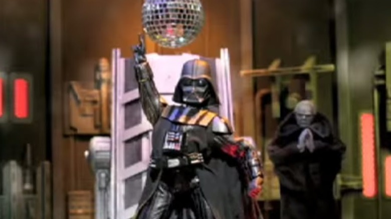 Darth Vader dancing under a disco ball in Robot Chicken