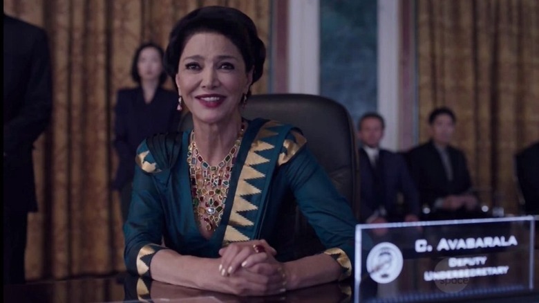 Avasarala smiling on The Expanse