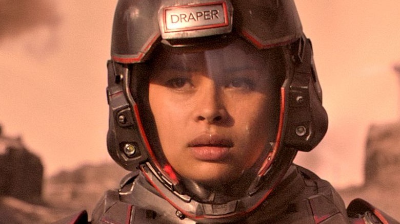 Draper in battle armor on The Expanse