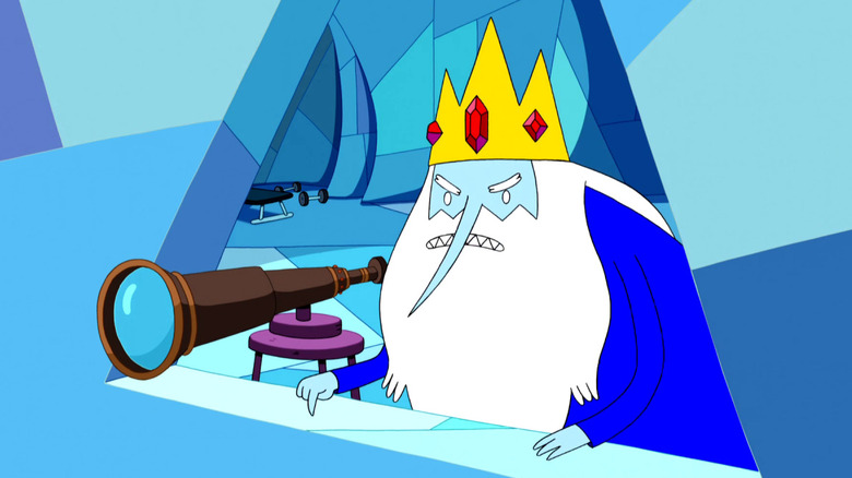 The Ice King looks out a window