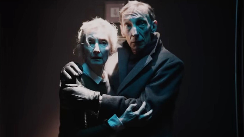 Sheila McCarthy and Julian Richings hugging Anything for Jackson