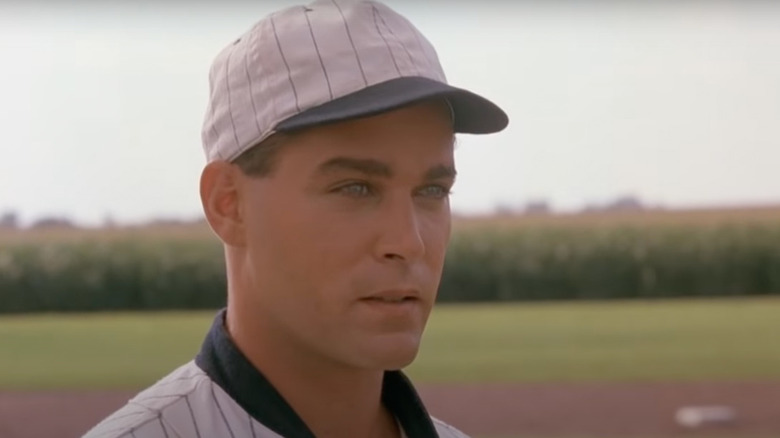 Ray Liotta plays baseball in "Field of Dreams" 