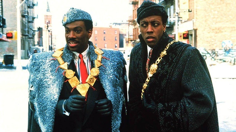 Eddie Murphy and Arsenio Hall in snow