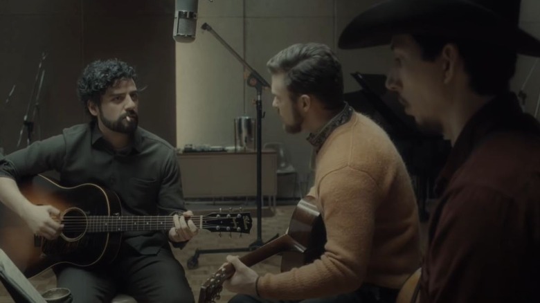Llewyn sings with Jim and Adam Driver
