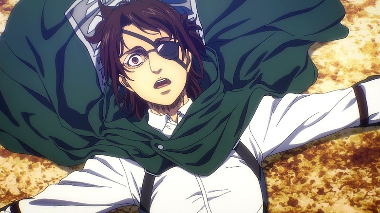 Attack on Titan Hange lays on the ground