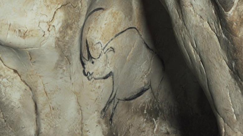 Cave painting depicting a rhinoceros in Cave of Forgotten Dreams