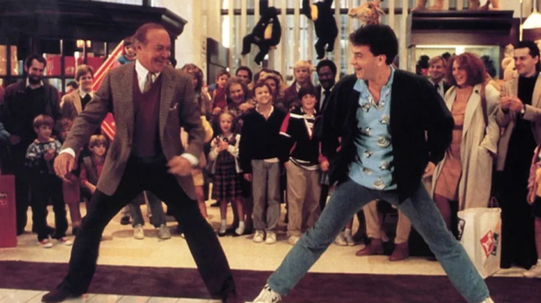 Josh Baskin and his boss play Heart and Soul on giant piano