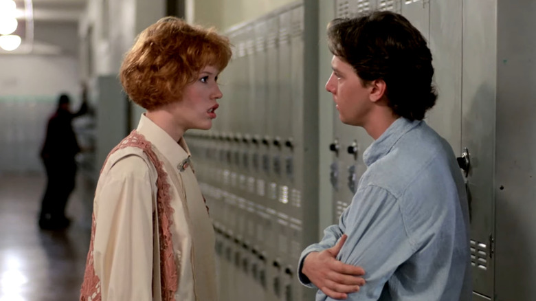 Andie (Molly Ringwald) confronting Blane (Andrew McCarthy) in Pretty in Pink
