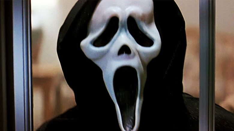 scream ghostface mask in window