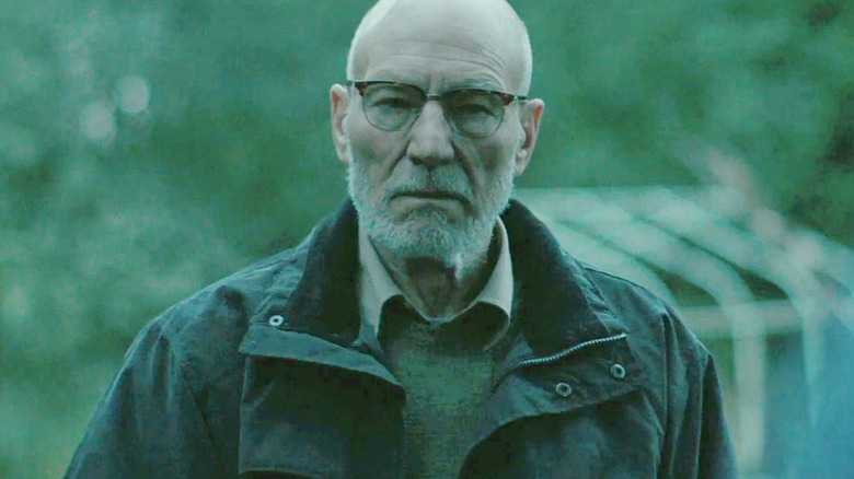 Darcy Banker (Patrick Stewart) glowers in Green Room