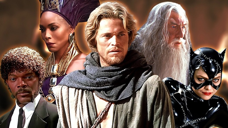 Jules Winnfield from Pulp Fiction (1994), Queen Ramonda from Black Panther: Wakanda Forever (2022), Jesus Christ from The Last Temptation of Christ (1988), Gandalf the Grey from The Lord of the Rings: Fellowship of the Ring (2001), Catwoman from Batman Returns (1992)