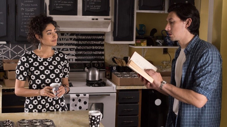 Paterson reading poetry to his girlfriend