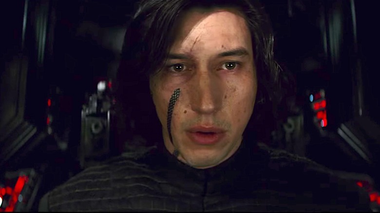 Kylo Ren looking contemplative