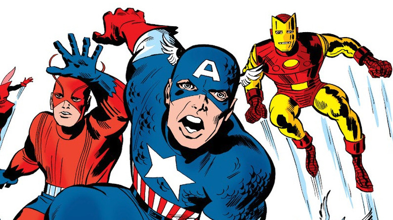 Captain America charges into battle with Ant-Man and Iron Man
