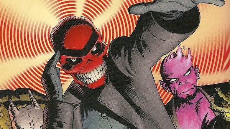 The Red Skull flanked by henchmen