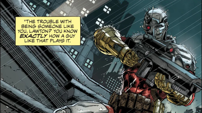 Deadshot takes aim in the rain in Suicide Squad #1