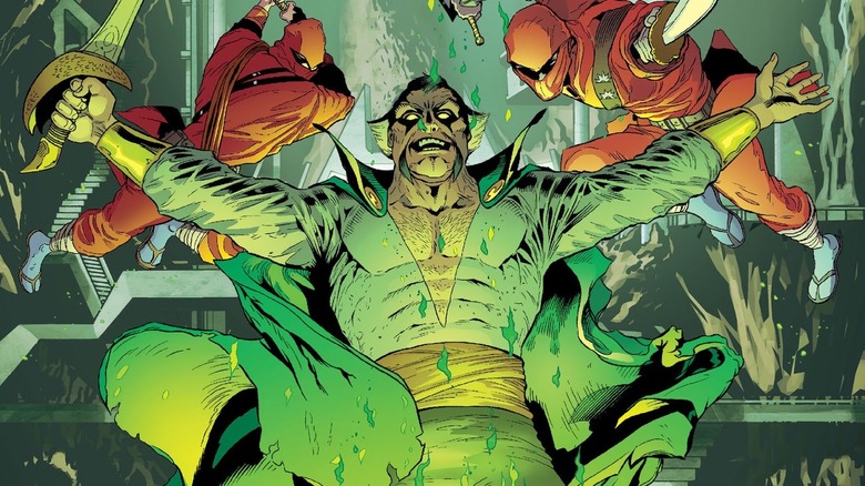 Ra's al Ghul holds up a sword in DC Comics