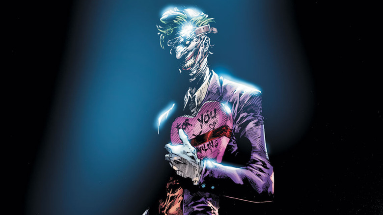 Joker holding Valentines candy box