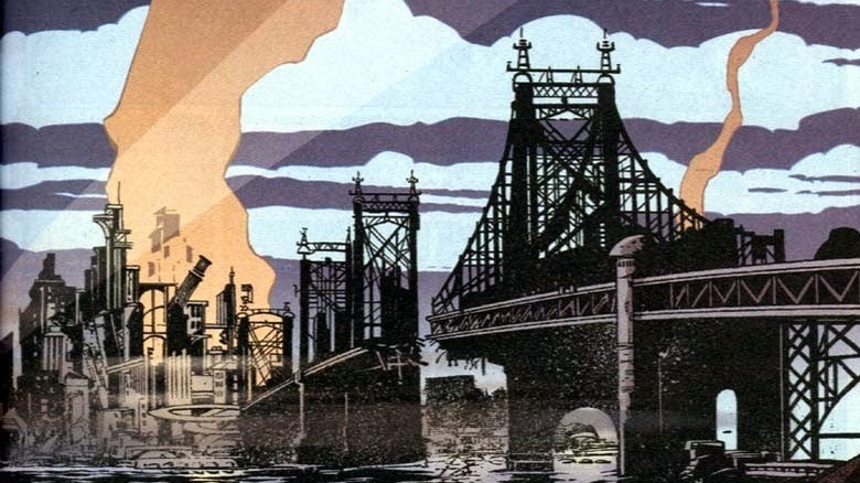 ruined Gotham collapsed bridge