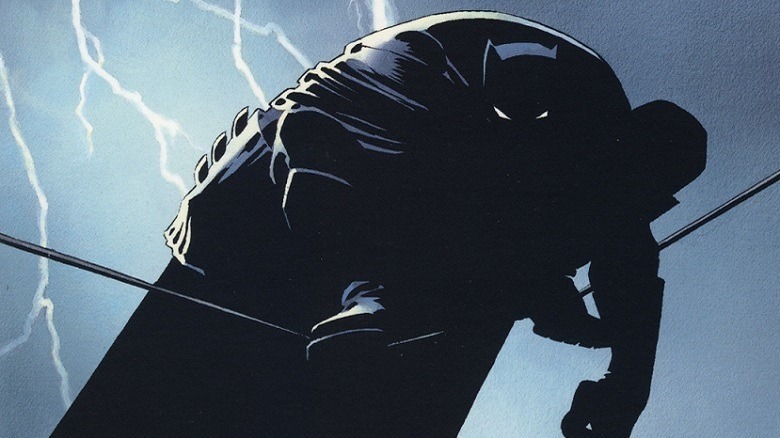 Batman, perched.
