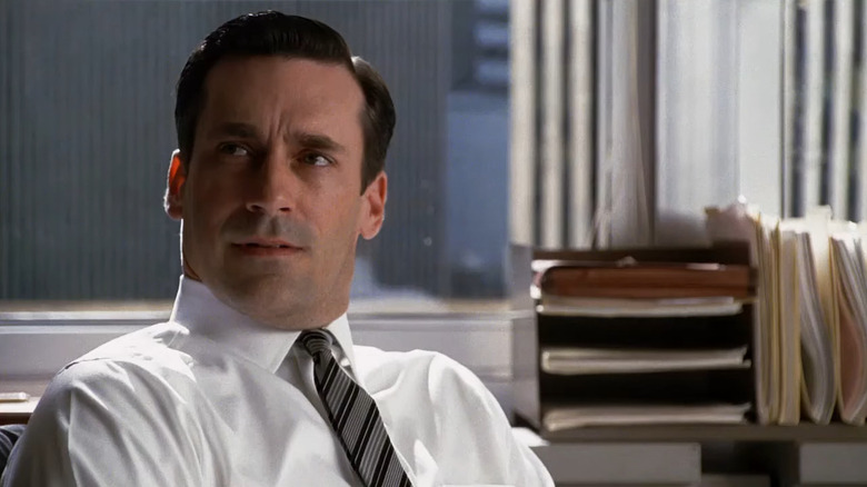 Jon Hamm as Don Draper looking to the side in Mad Men