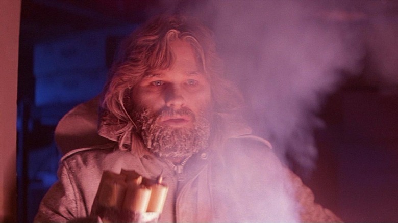 Kurt Russell lights flares in The Thing