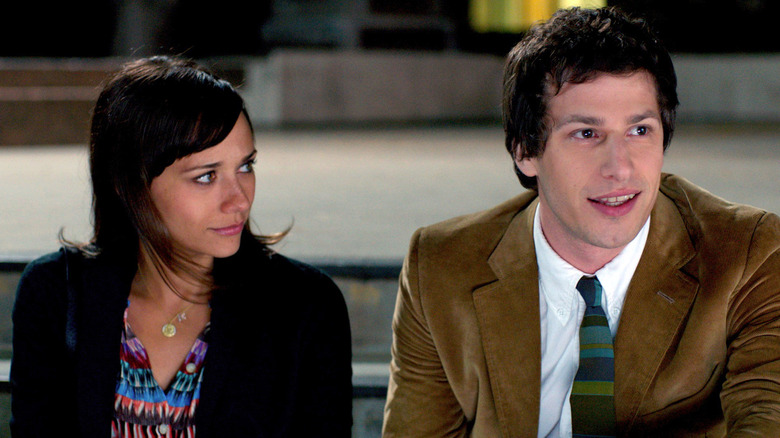 Rashida Jones and Andy Samberg as Celeste and Jesse talking in Celeste and Jesse Forever