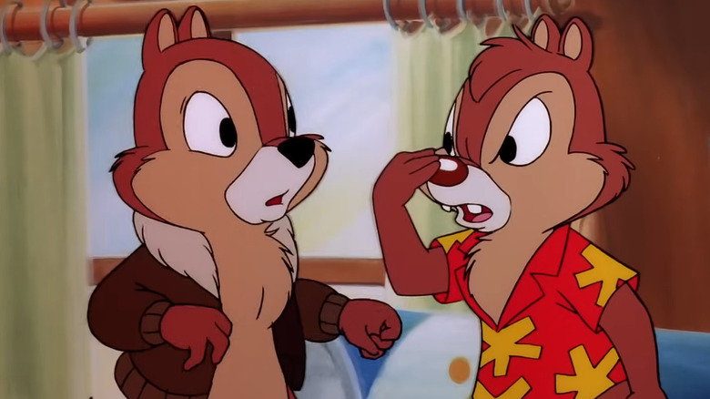 Chip looking at Dale in Chip 'n Dale: Rescue Rangers