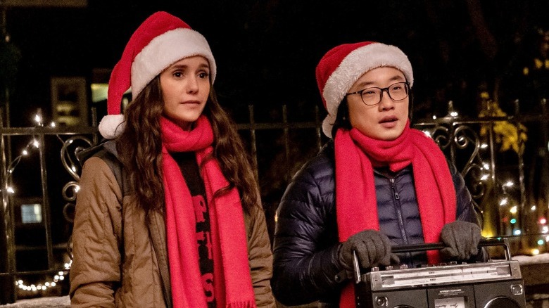 Natalie and Josh looking festive